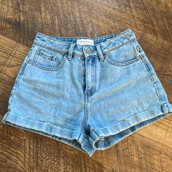 pacsun denim shorts, size 4/ small, high waisted - Picture 1 of 4